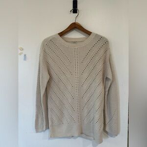 LL Bean Linen Blend Pullover Crewneck Sweater Women’s Size Small Fisherman Beach